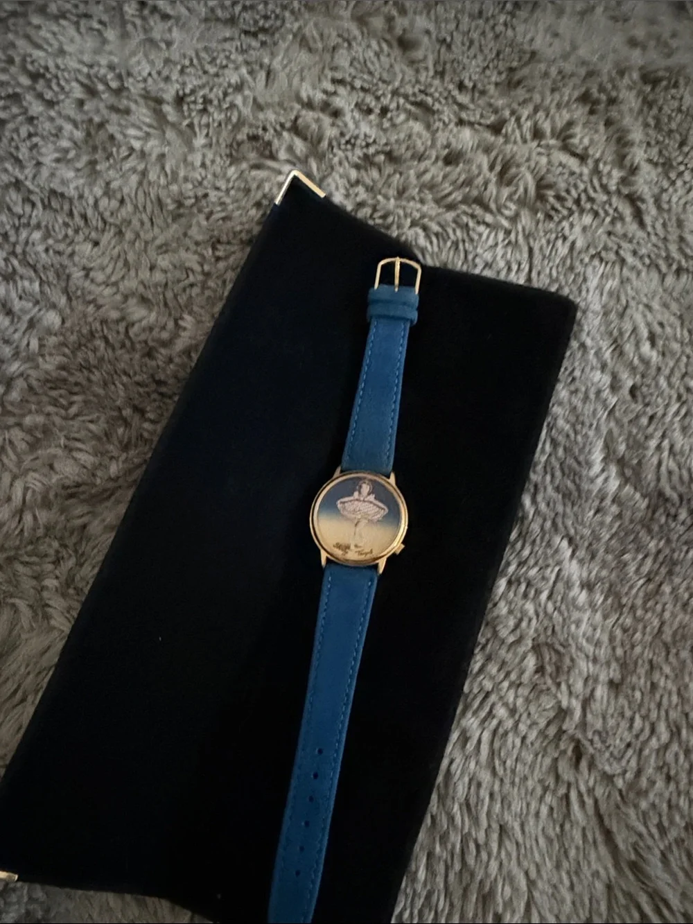 Blue Strap Gold-Tone Ballerina Dial vintage Watch